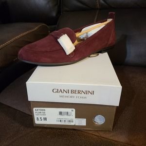 Giani Bernini Womens Axtonn Suede Slip On Loafers Purple 8.5 Medium